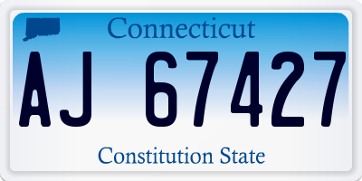 CT license plate AJ67427