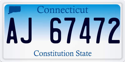 CT license plate AJ67472