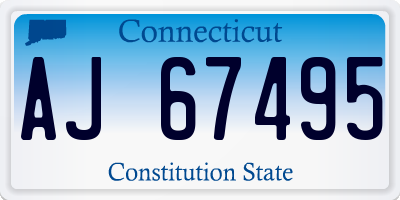 CT license plate AJ67495