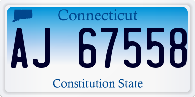 CT license plate AJ67558