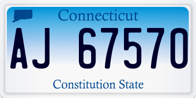 CT license plate AJ67570