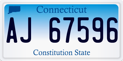 CT license plate AJ67596