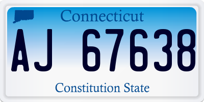 CT license plate AJ67638