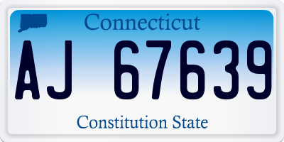 CT license plate AJ67639