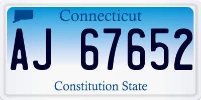 CT license plate AJ67652