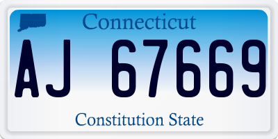CT license plate AJ67669