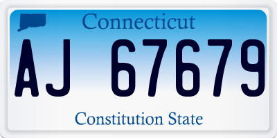CT license plate AJ67679