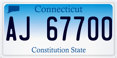 CT license plate AJ67700