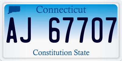 CT license plate AJ67707