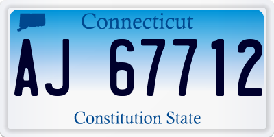 CT license plate AJ67712