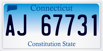 CT license plate AJ67731