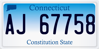 CT license plate AJ67758