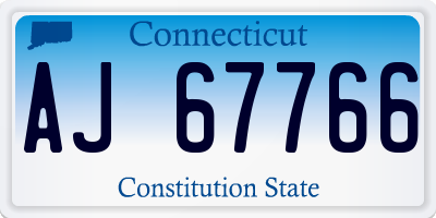 CT license plate AJ67766