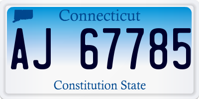 CT license plate AJ67785