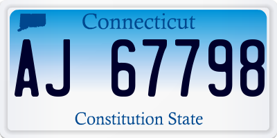 CT license plate AJ67798