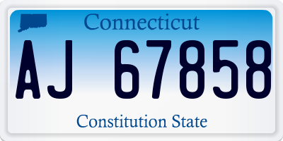 CT license plate AJ67858