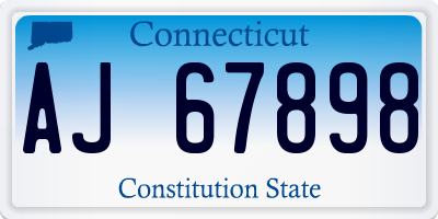 CT license plate AJ67898