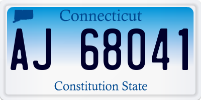 CT license plate AJ68041