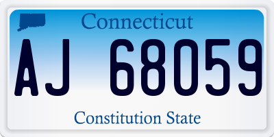 CT license plate AJ68059