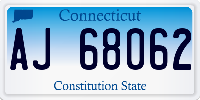 CT license plate AJ68062