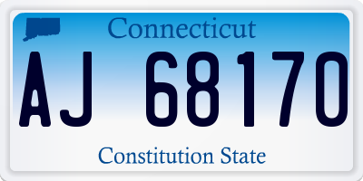 CT license plate AJ68170