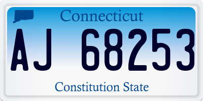 CT license plate AJ68253