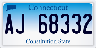 CT license plate AJ68332