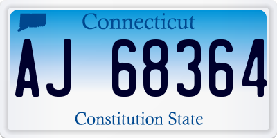 CT license plate AJ68364