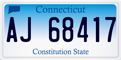 CT license plate AJ68417