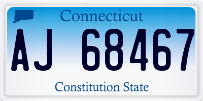 CT license plate AJ68467