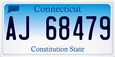 CT license plate AJ68479