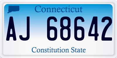 CT license plate AJ68642