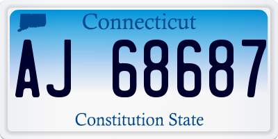 CT license plate AJ68687