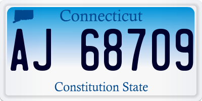 CT license plate AJ68709