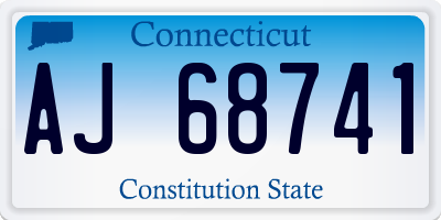 CT license plate AJ68741