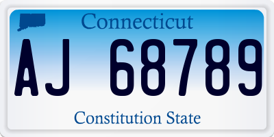 CT license plate AJ68789
