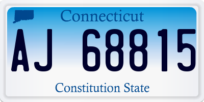 CT license plate AJ68815