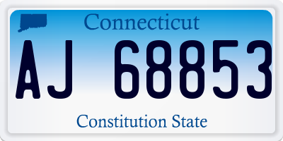 CT license plate AJ68853