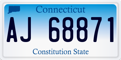 CT license plate AJ68871