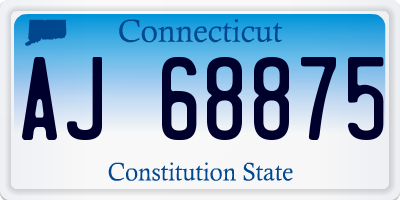 CT license plate AJ68875