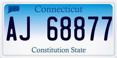 CT license plate AJ68877