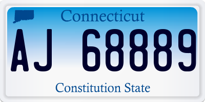 CT license plate AJ68889
