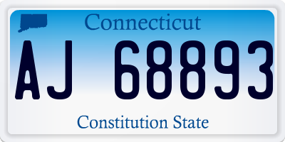 CT license plate AJ68893