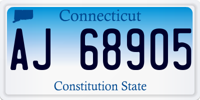 CT license plate AJ68905