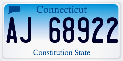 CT license plate AJ68922