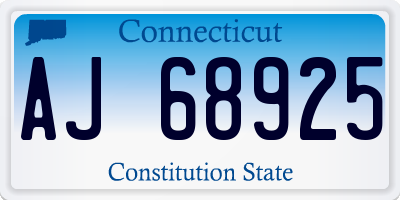 CT license plate AJ68925