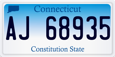 CT license plate AJ68935