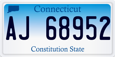 CT license plate AJ68952