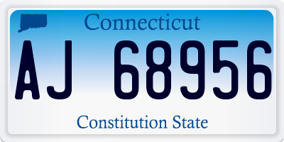 CT license plate AJ68956