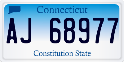CT license plate AJ68977